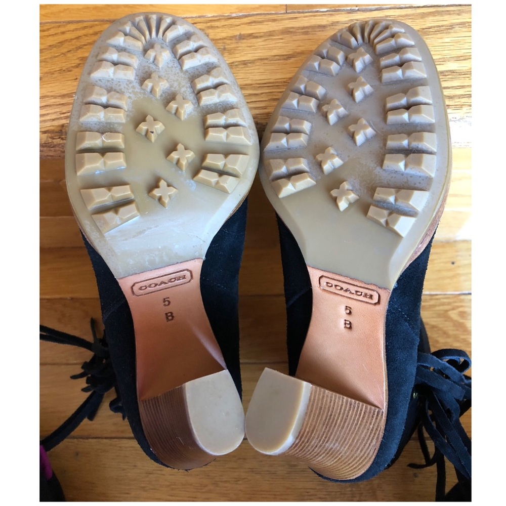 NEW 5 COACH Heel Short Boots Booties Suede - Picture 7 of 8